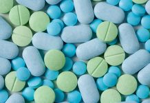 Blue & Green Medicine Tables.