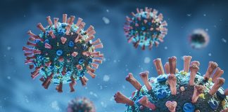 COVID-19 Corona Virus floating microscopic macro mockup